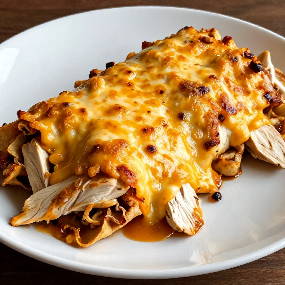 Finished Slow Cooker Chicken Enchiladas