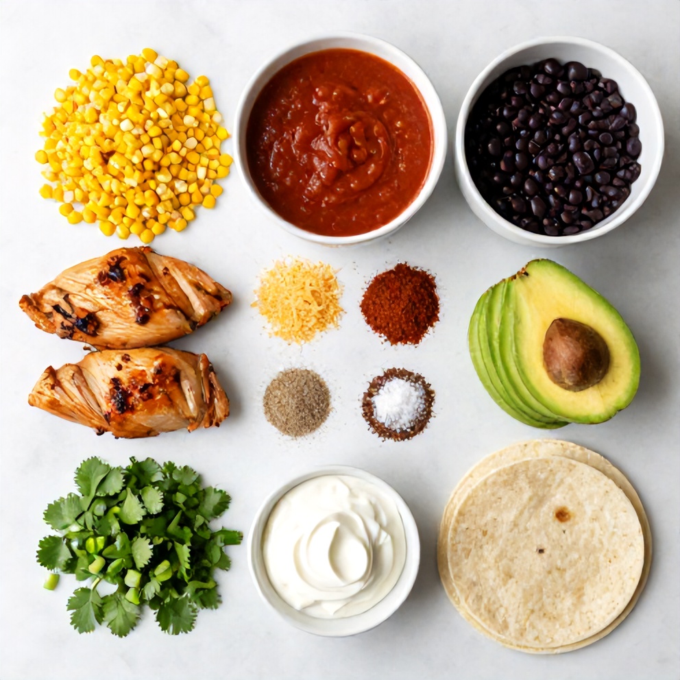 Raw ingredients for Slow Cooker Chicken Enchiladas