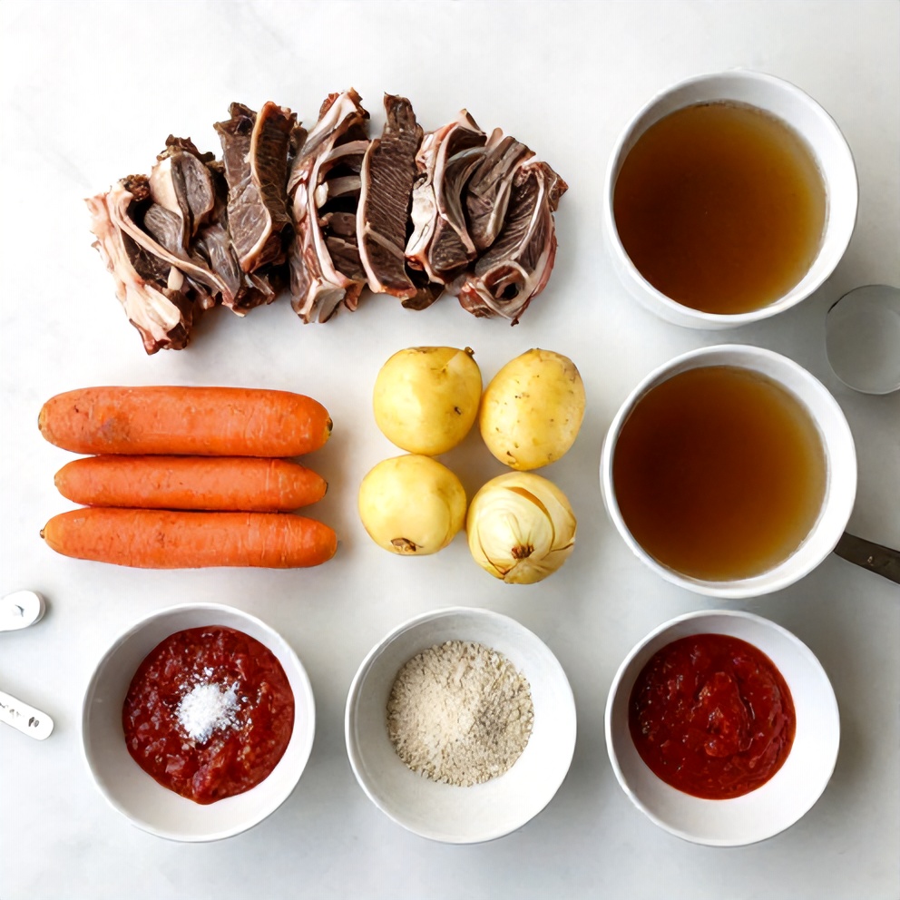 Raw Ingredients for Slow Cooker Chuck Roast