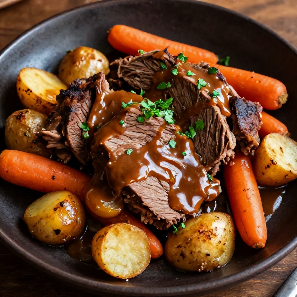 Plated Slow Cooker Chuck Roast