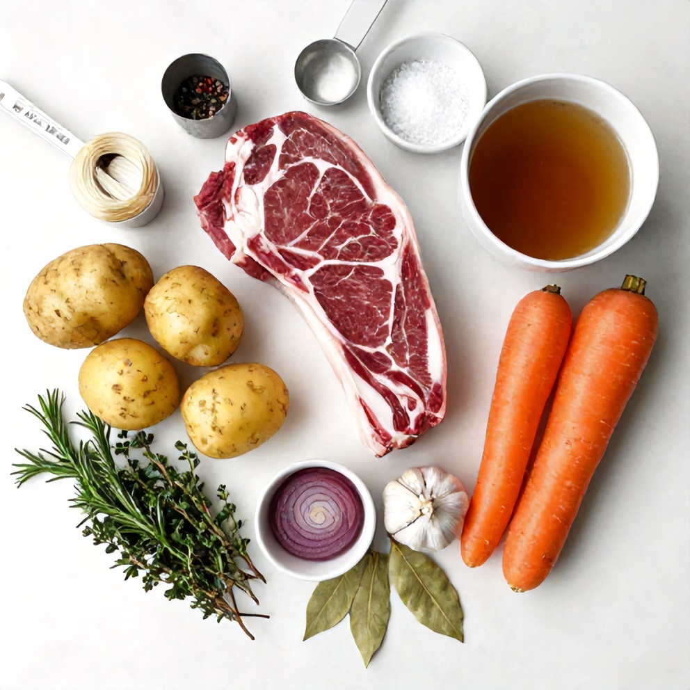 Raw Ingredients for Slow Cooker Chuck Roast