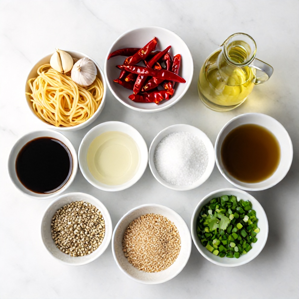 Raw ingredients for Spicy Potato Noodles
