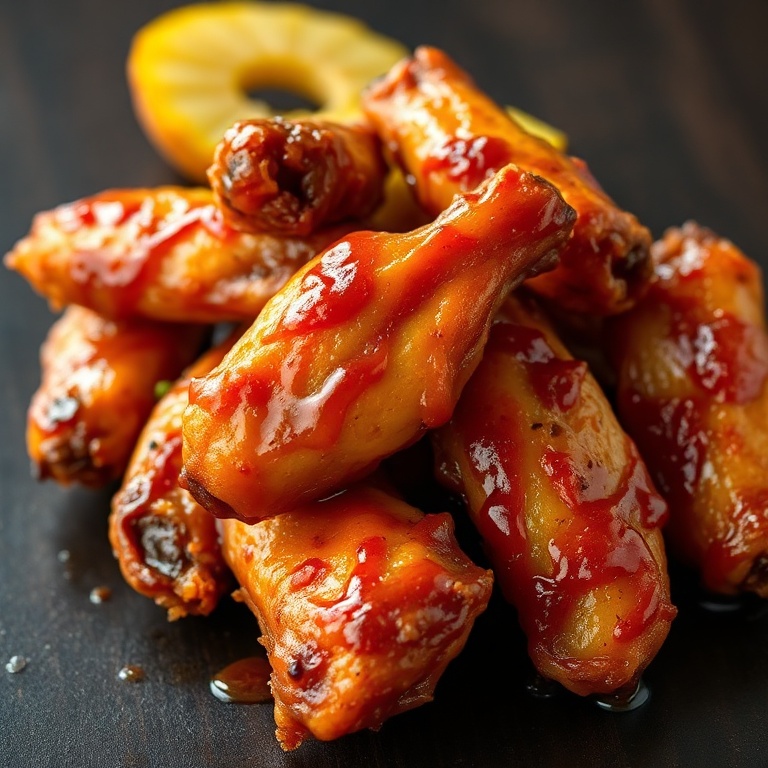 Sticky Pineapple Teriyaki Chicken Wings