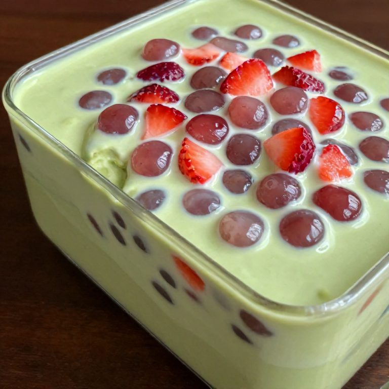 Strawberry Matcha Sago Dessert