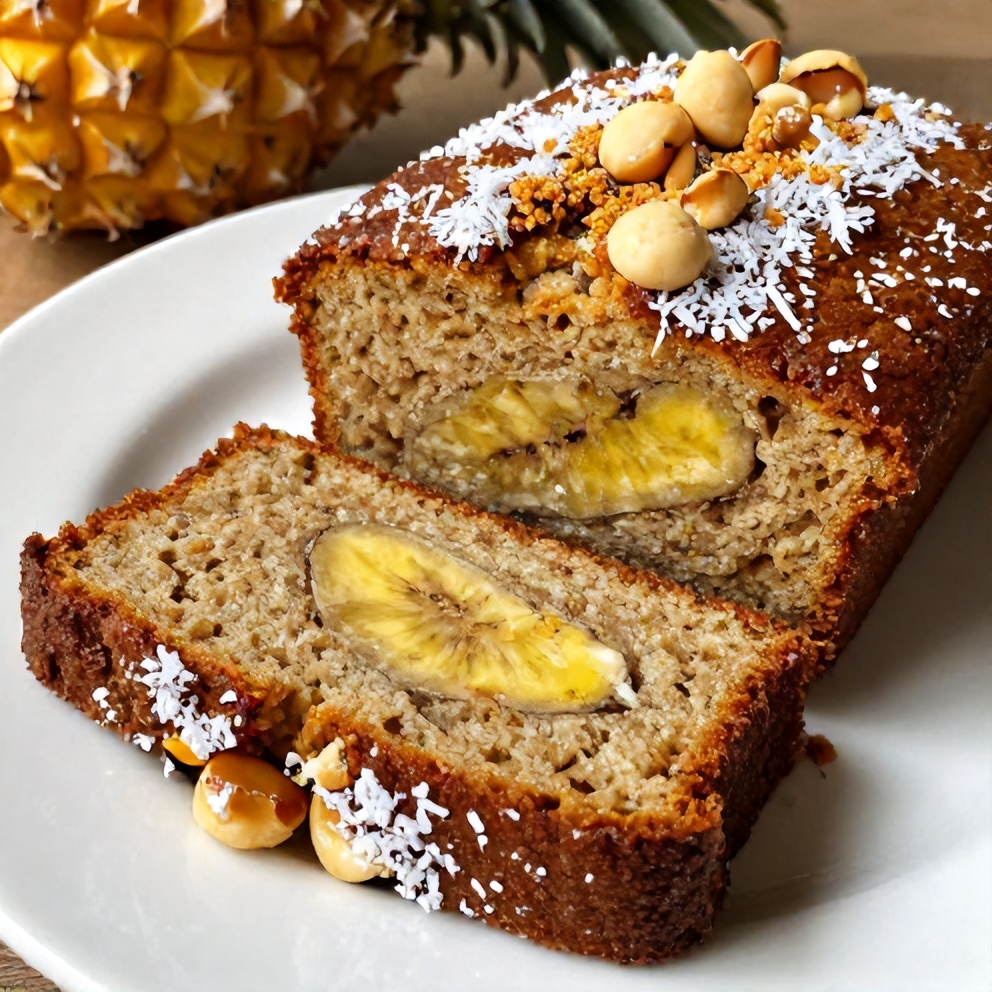 Hawaiian Banana Bread with Pineapple and Coconut