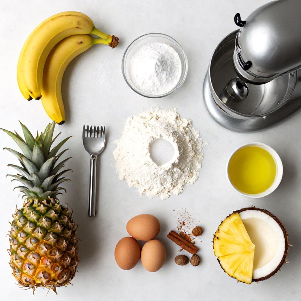 Ingredients for Hawaiian Banana Bread
