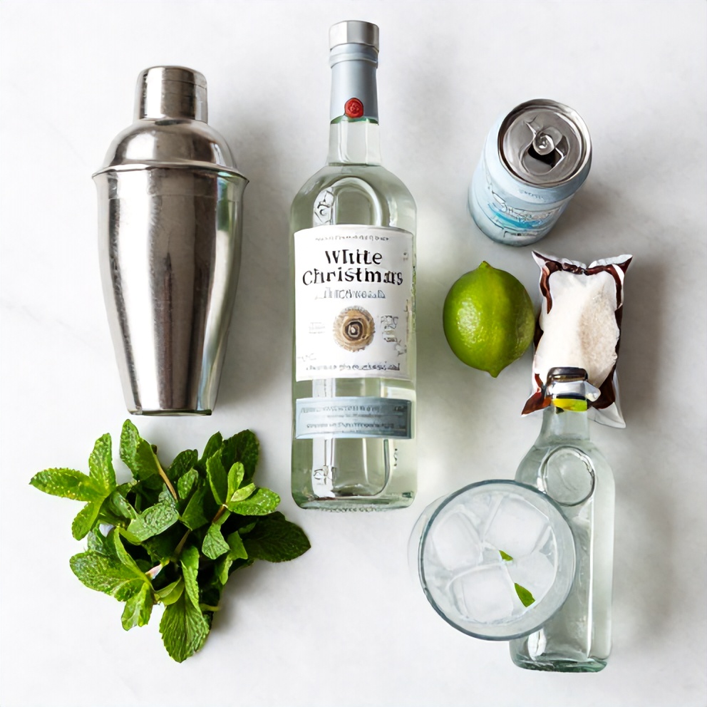 Ingredients for White Christmas Mojito