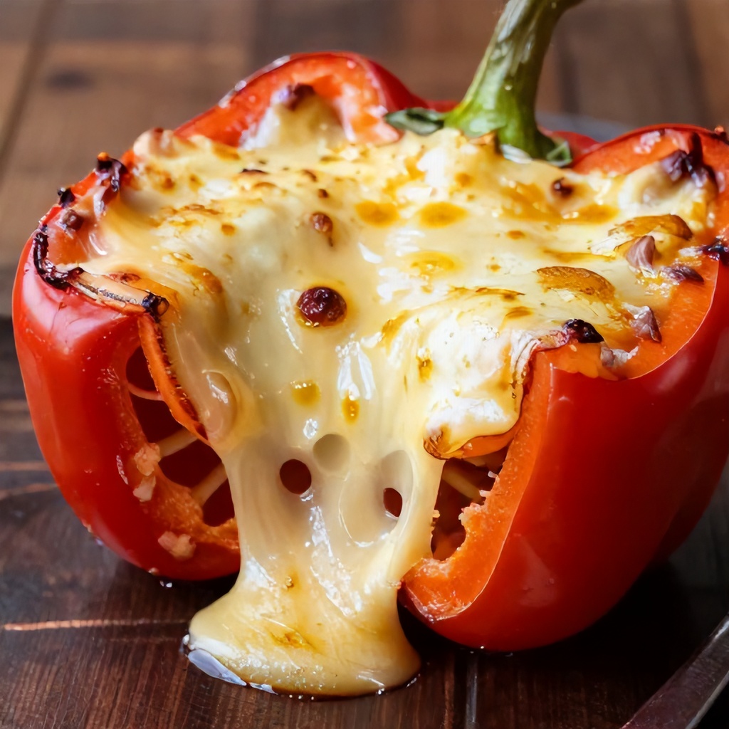 A close-up of the filling and textures of the deconstructed stuffed peppers dish