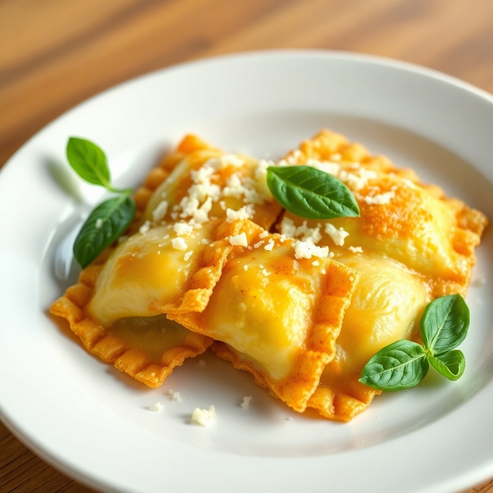 Plated Air Fryer Ravioli