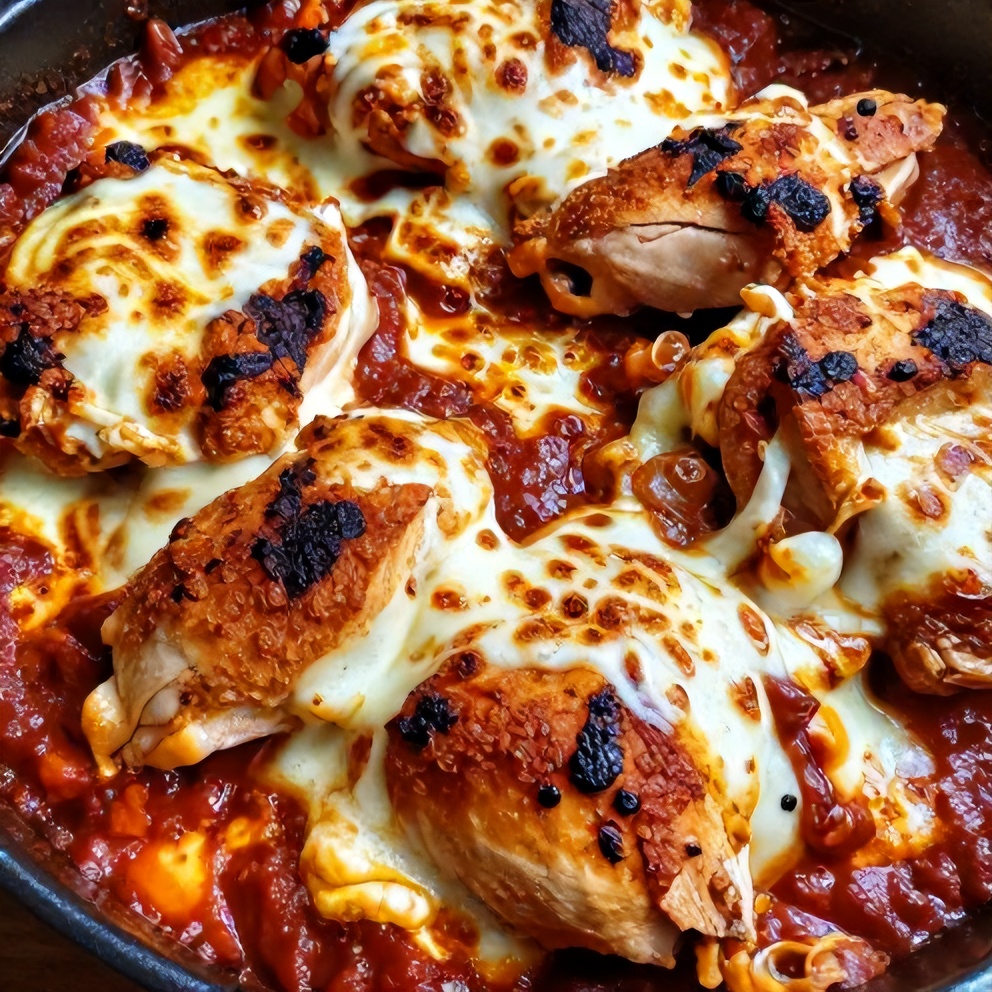 Baked Chicken with Marinara and Mozzarella