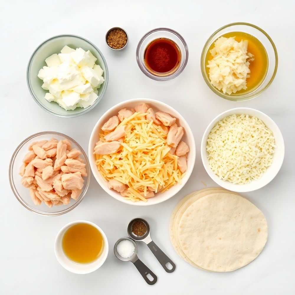 Raw ingredients for Baked Cream Cheese Chicken Taquitos