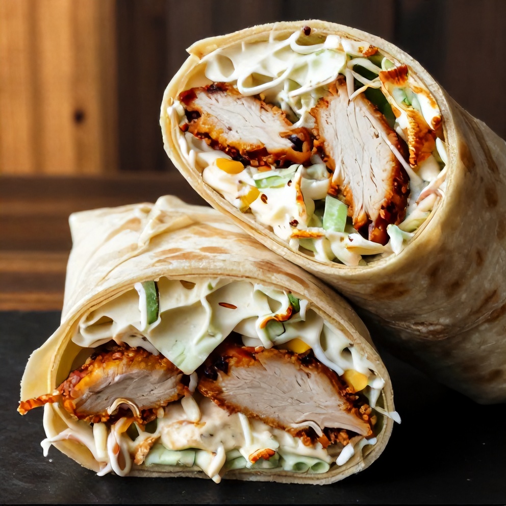 BBQ Chicken Coleslaw Wraps
