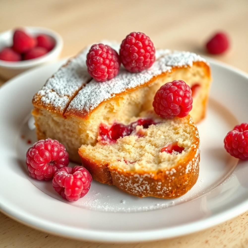 Sliced Raspberry Bread on a Plate