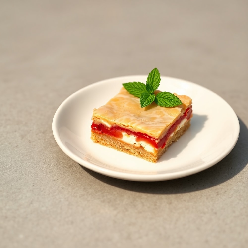 Plated Rhubarb Bars