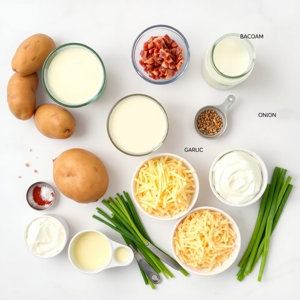 Raw Ingredients for Creamy Baked Potato Soup