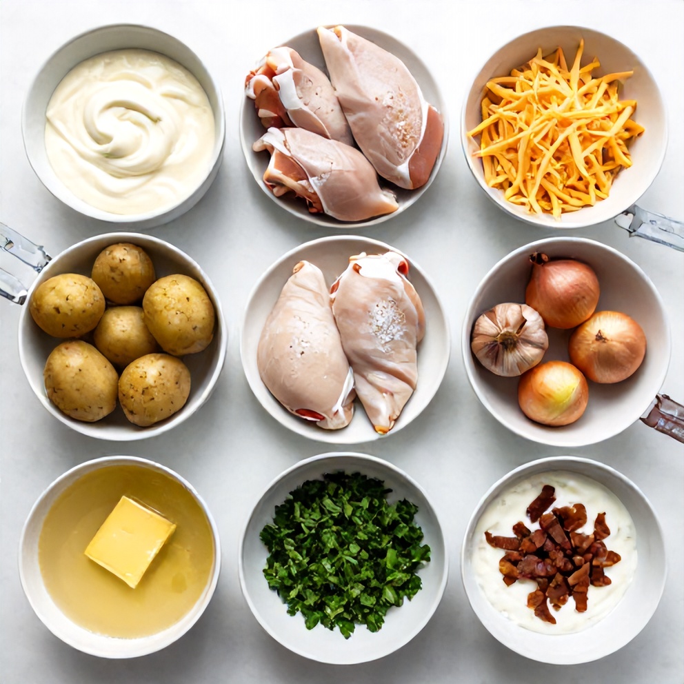Raw ingredients for Creamy Chicken Potatoes
