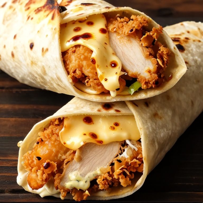 Crispy Golden Garlic Chicken Wraps