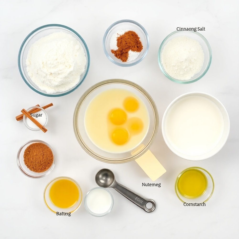 Ingredients for lion pancakes on a marble counter