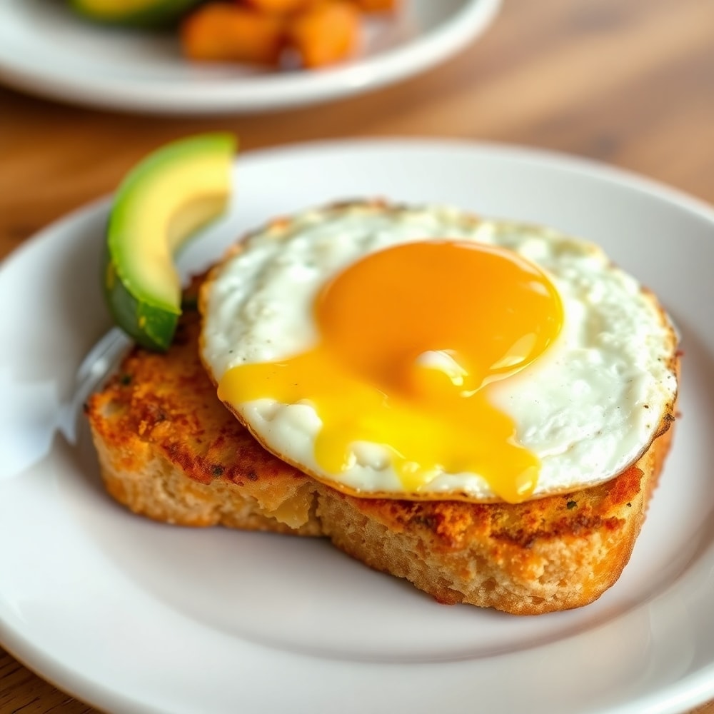 Plated hash brown avocado toast