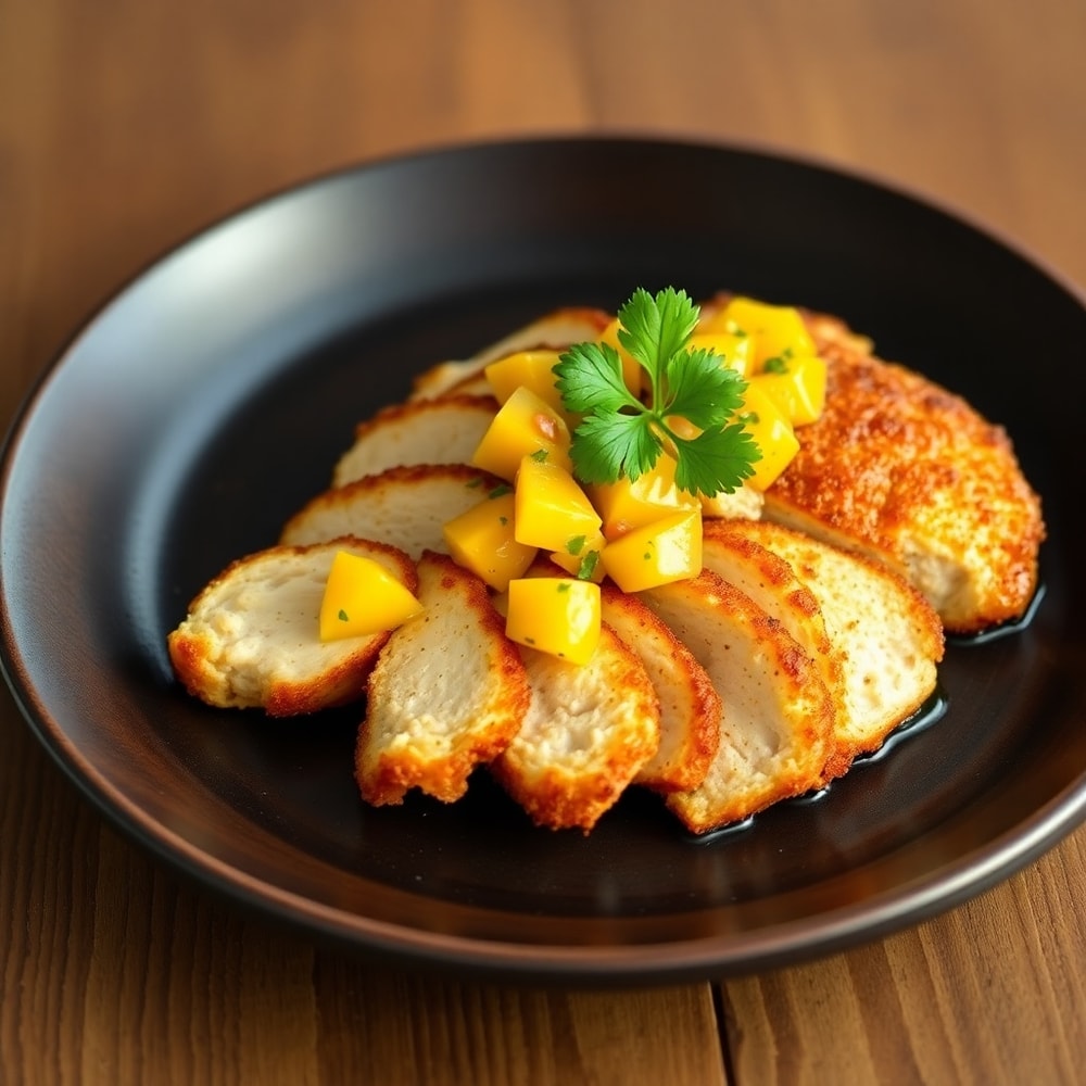 Plated Honey Lime Chicken with Mango Salsa