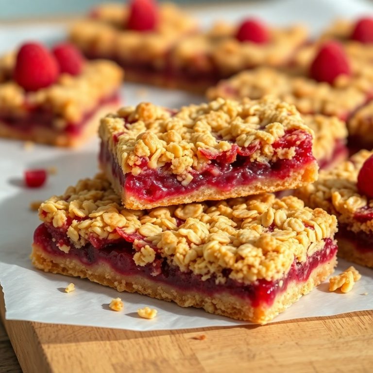 Raspberry Oatmeal Crumble Bars