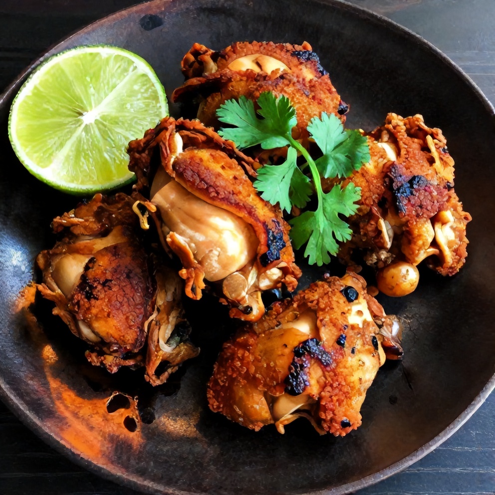 Plated Cuban Mojo Chicken Thighs
