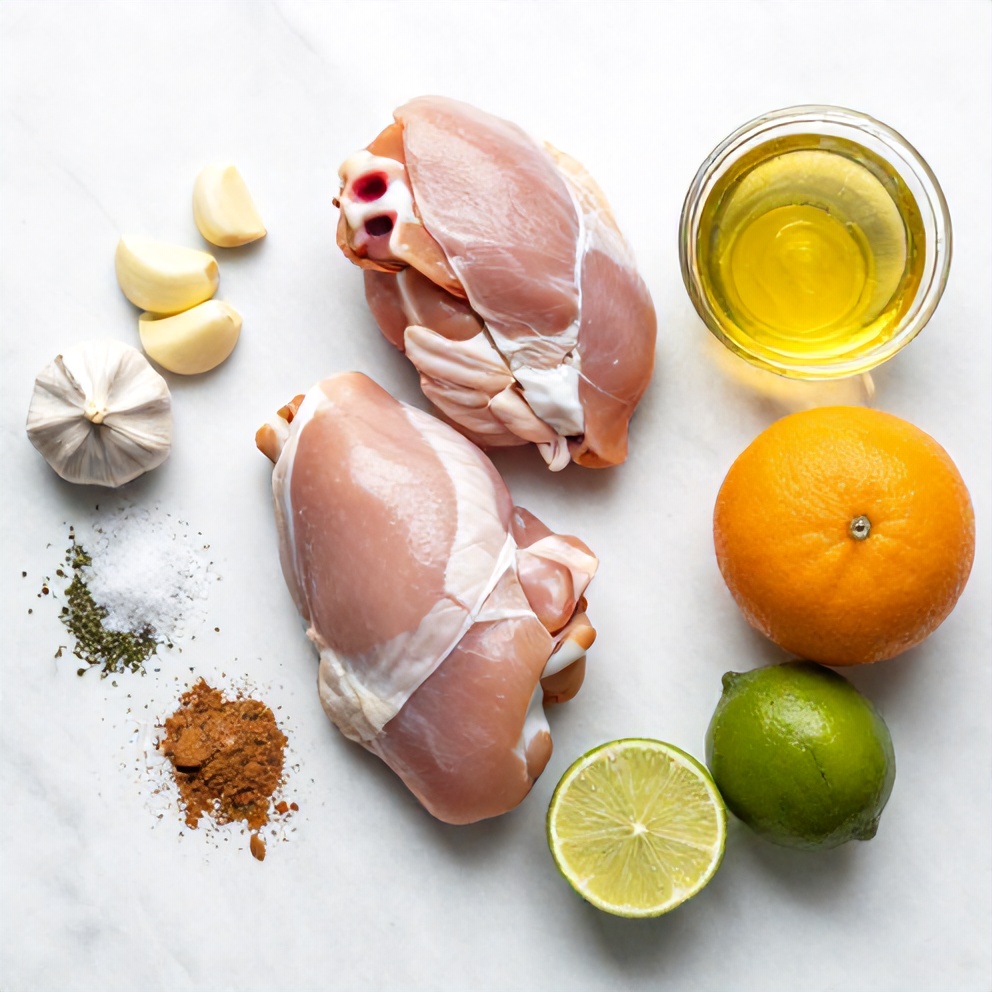 Raw Ingredients for Cuban Mojo Chicken Thighs