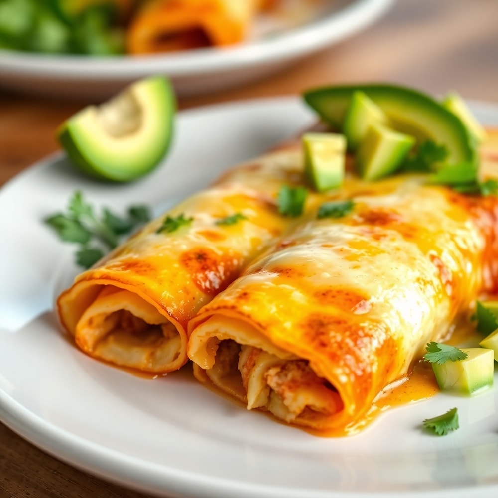Plated serving of Easy Breakfast Enchiladas