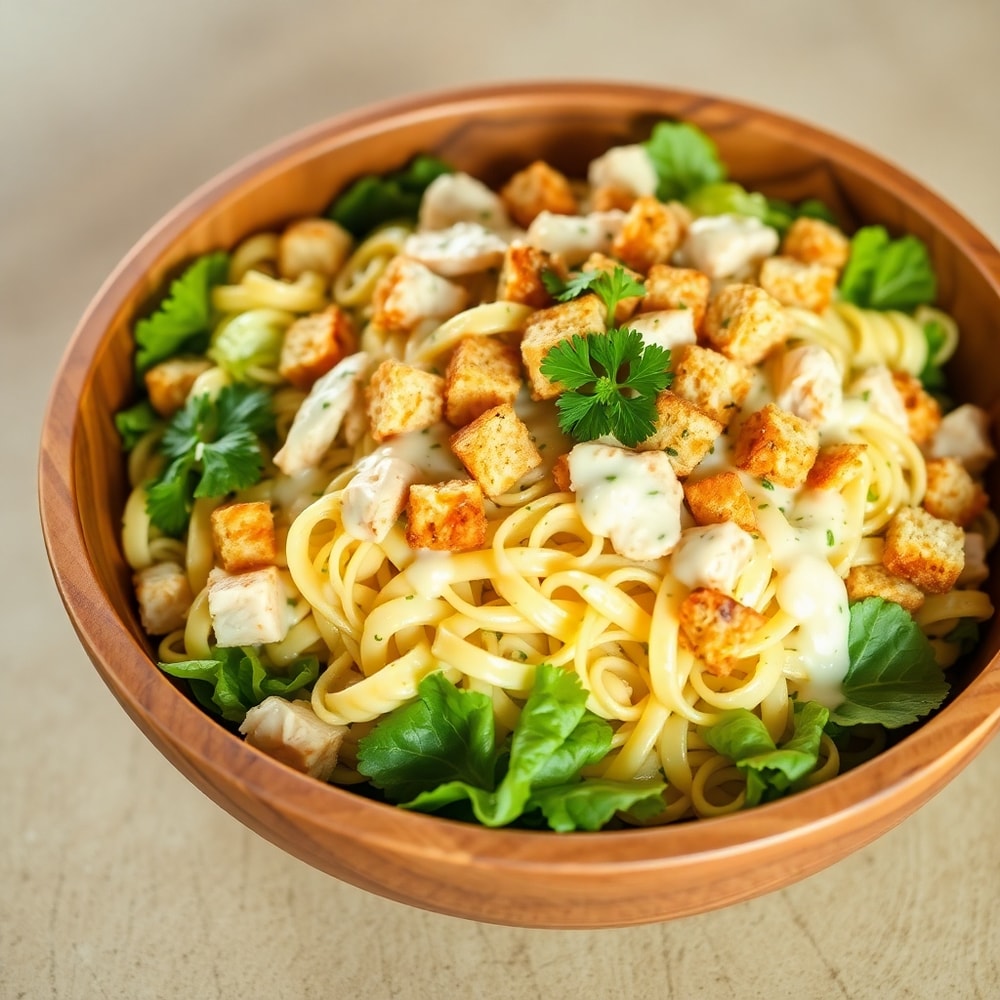 Easy Chicken Caesar Pasta Salad