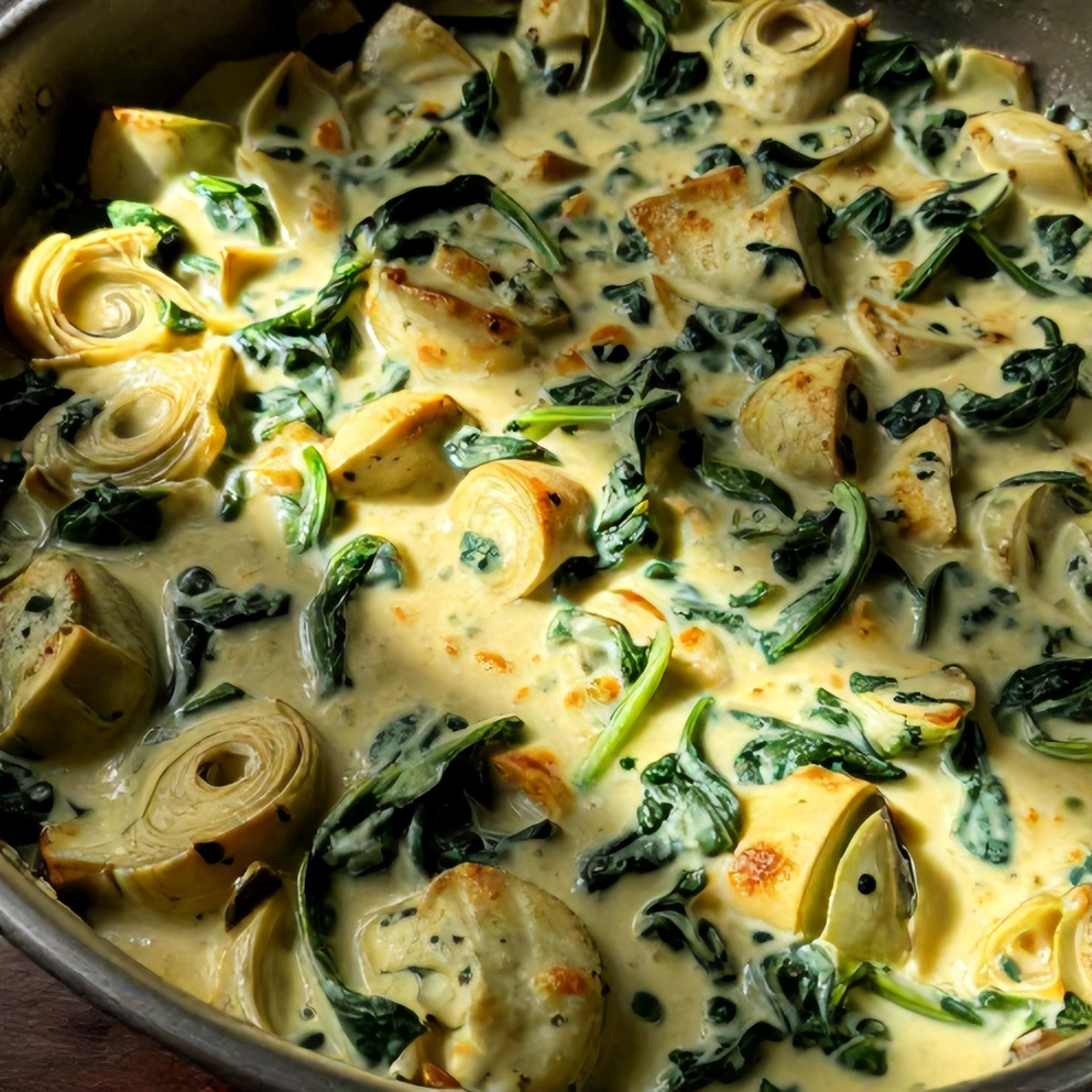 Easy Creamed Spinach and Artichokes