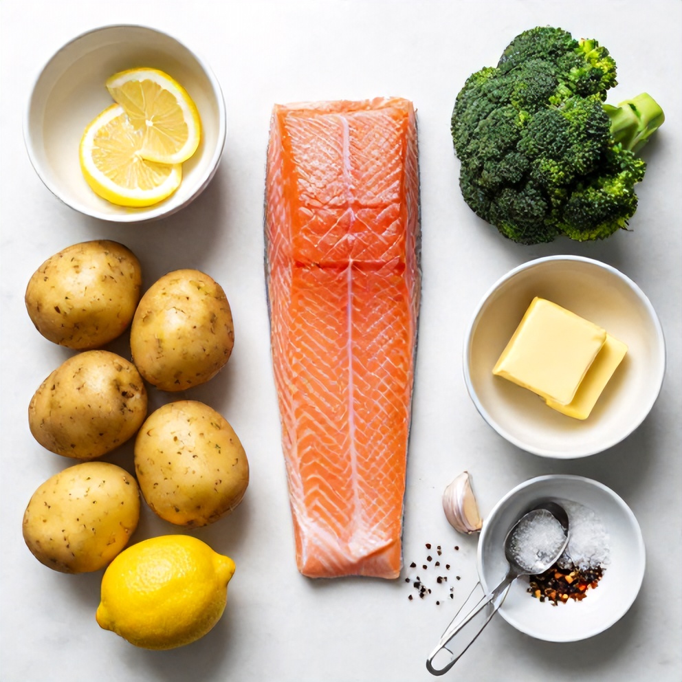 Raw Ingredients for Easy Lemon Butter Salmon