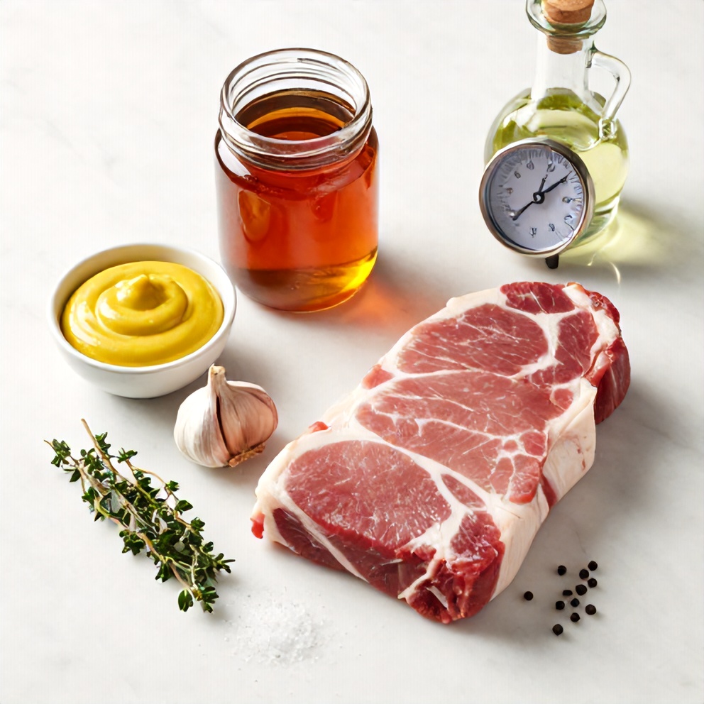 Raw ingredients for Maple Dijon Pork Tenderloin