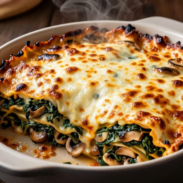 Easy Mushroom Spinach Lasagna