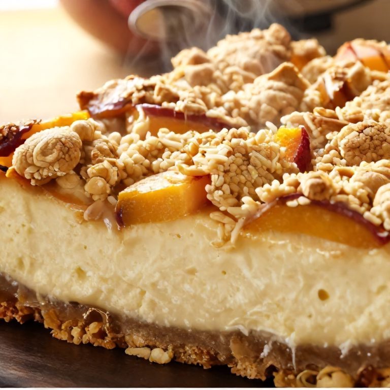 Easy Peach Cobbler Cheesecake Bars