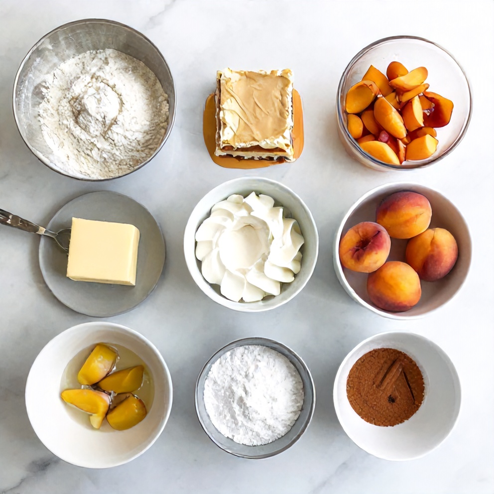 Peach Cobbler Cheesecake Bars Ingredients