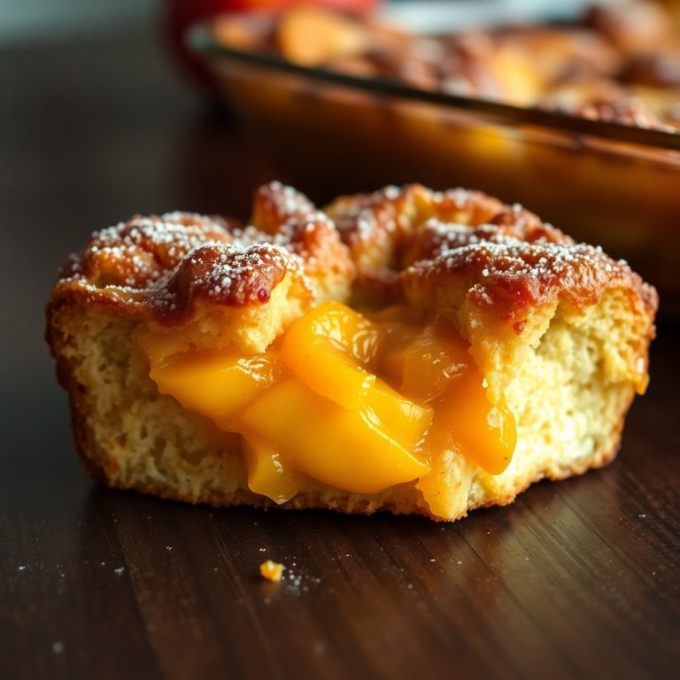 Easy Peach Cobbler French Toast Bake