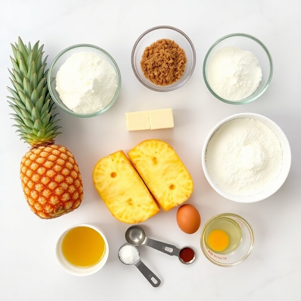 Raw Ingredients for Pineapple Mascarpone Upside-Down Mini Cakes