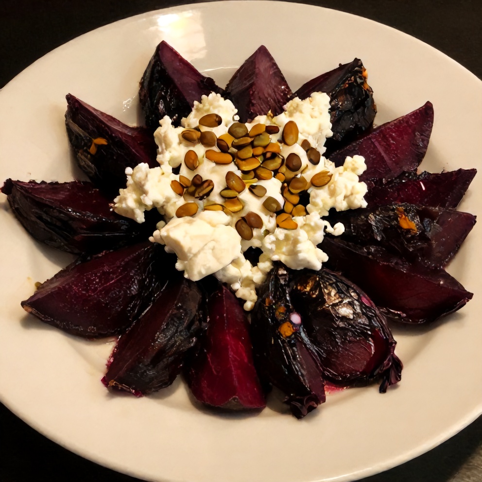 Plated Roasted Beet Salad with Feta