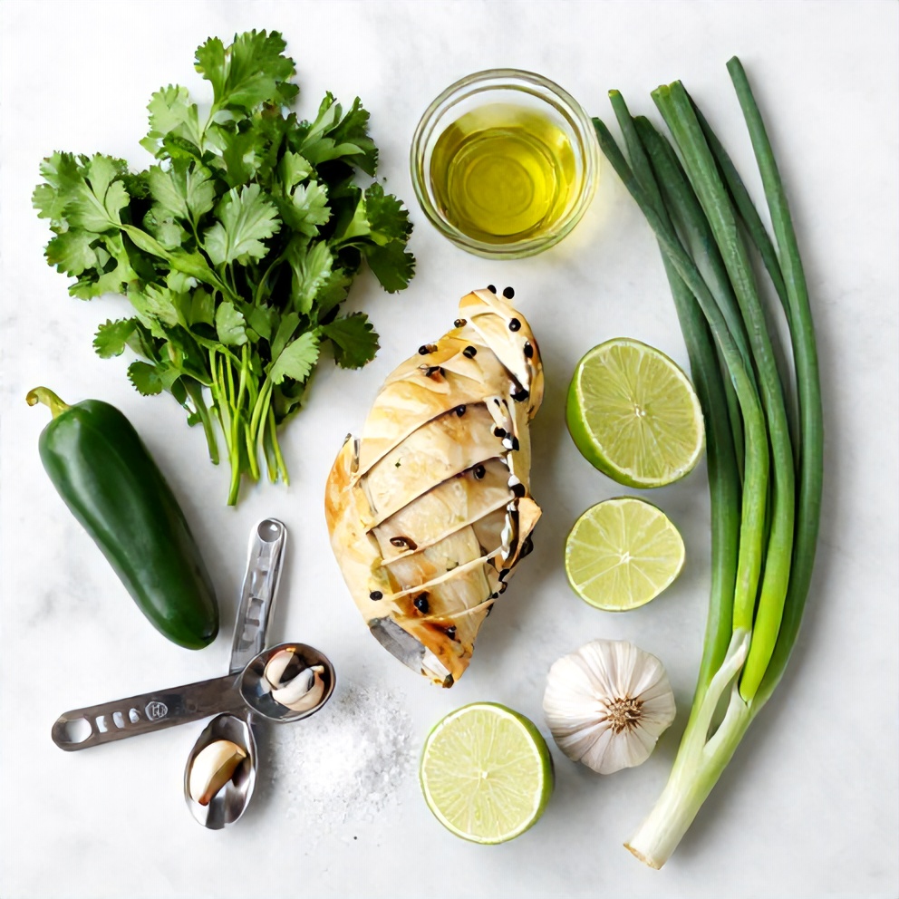 Raw ingredients for Salsa Verde Chicken