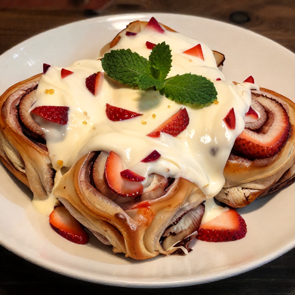 Easy Strawberry Cinnamon Rolls with Cream Cheese Glaze
