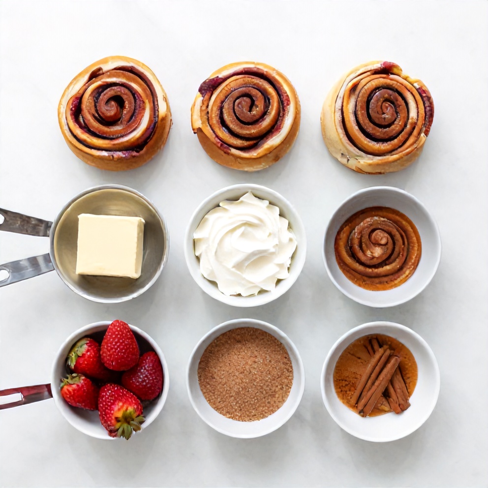 Ingredients for Easy Strawberry Cinnamon Rolls