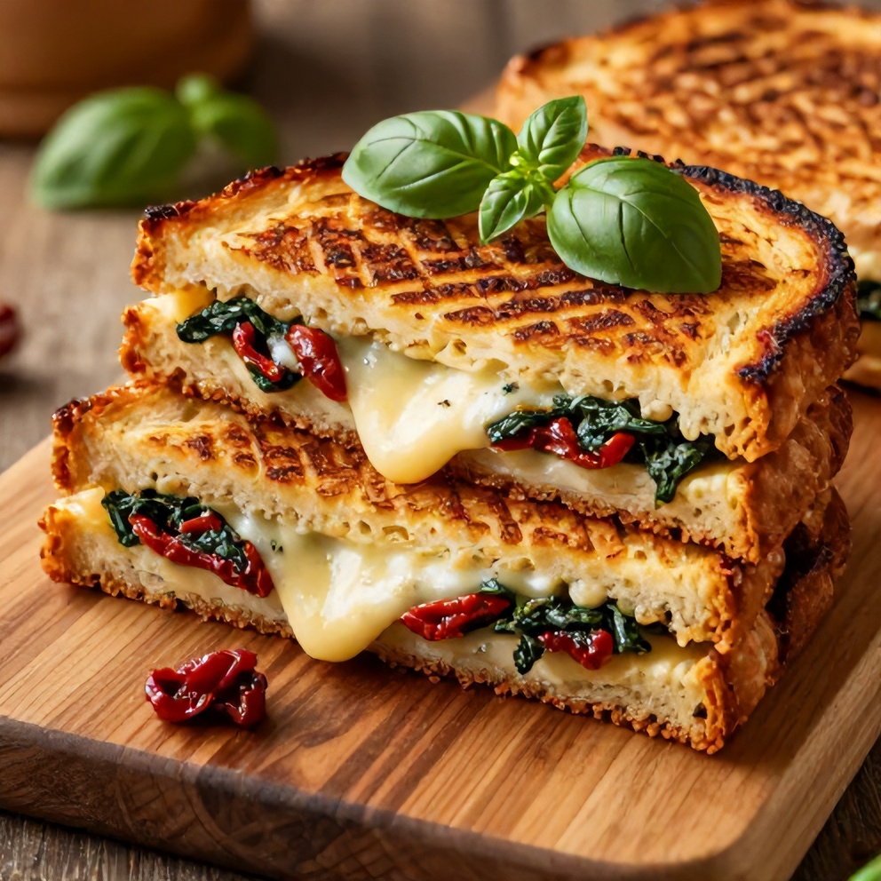 Sun-Dried Tomato Spinach Grilled Cheese