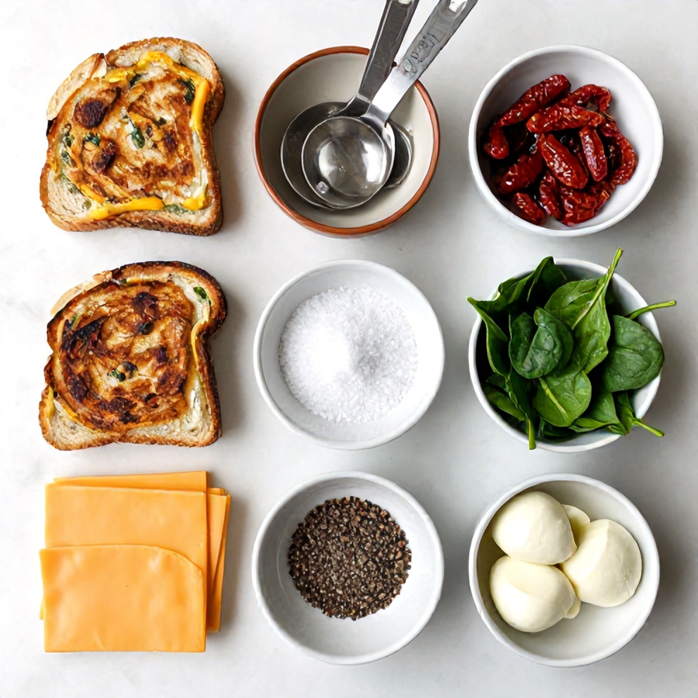 Sun-Dried Tomato Spinach Grilled Cheese Ingredients