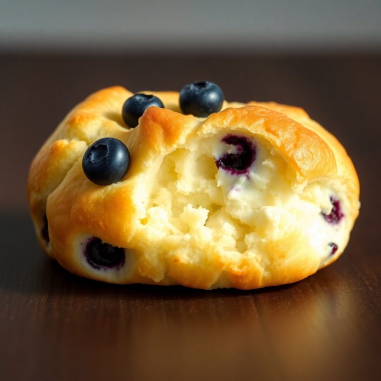 Fluffy Cottage Cheese Blueberry Cloud Bread