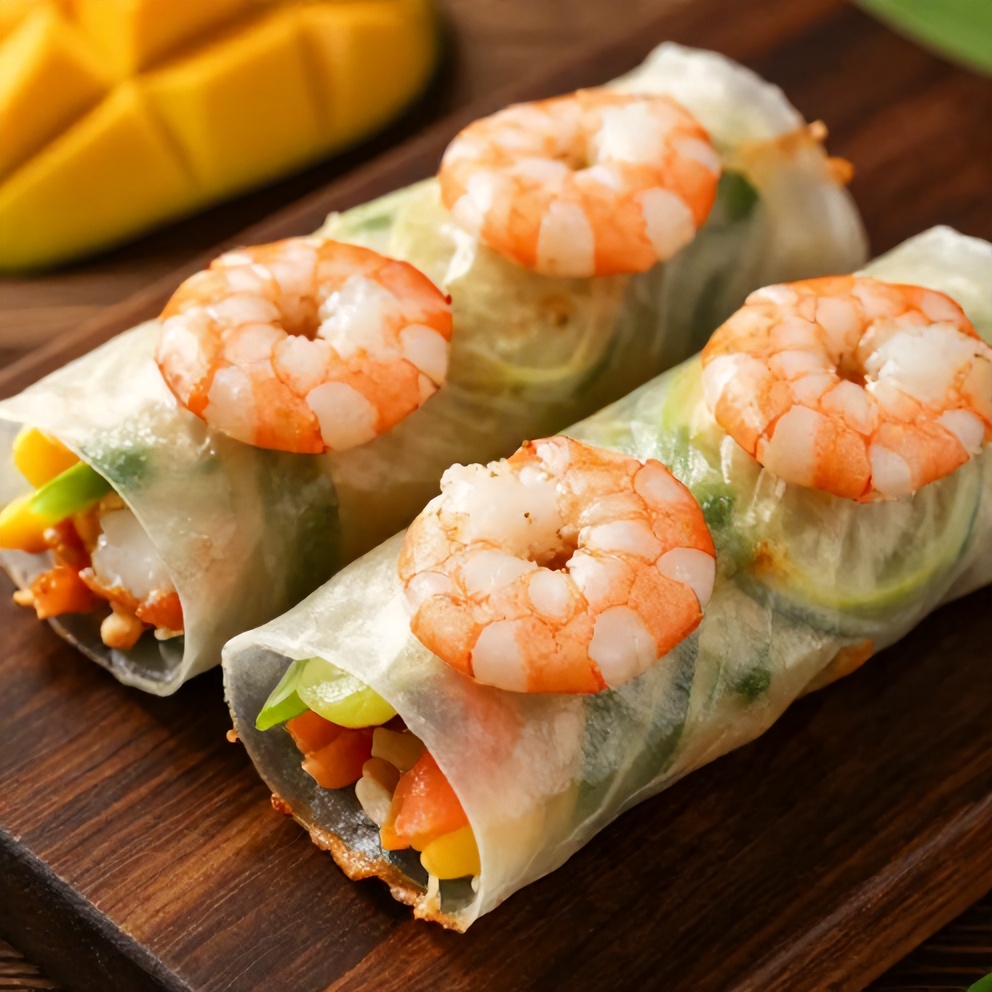 Fresh Mango Shrimp Summer Rolls
