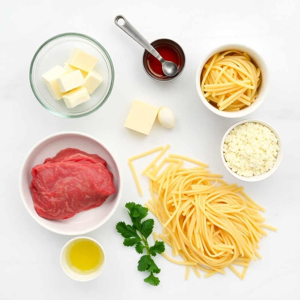 Garlic Butter Steak Bites Pasta Ingredients