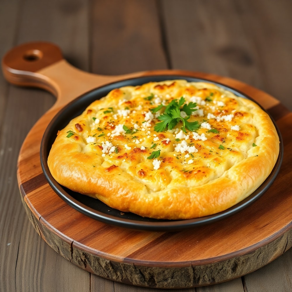 Garlic Parmesan Focaccia sliced and ready to serve
