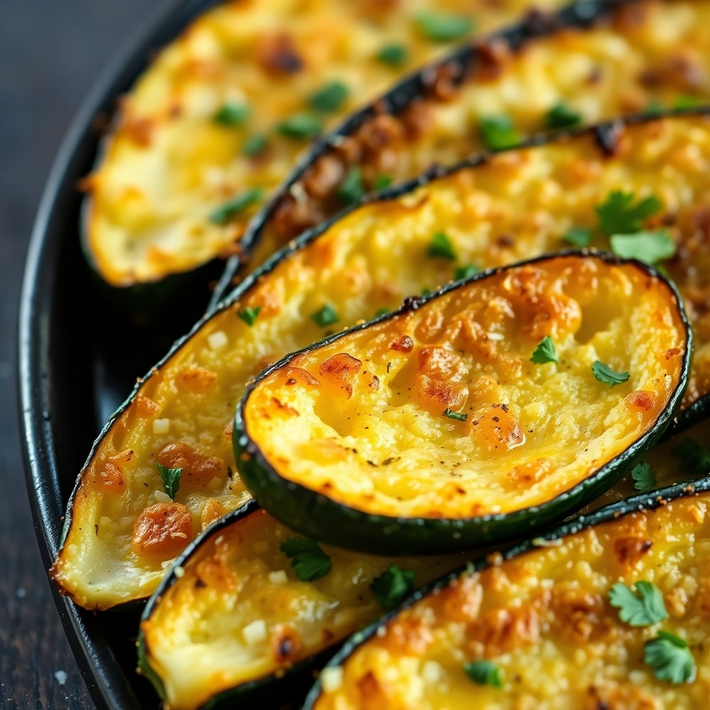 Garlic Parmesan Roasted Zucchini