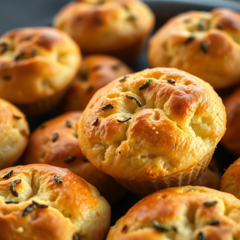 Garlic Rosemary Focaccia Muffins