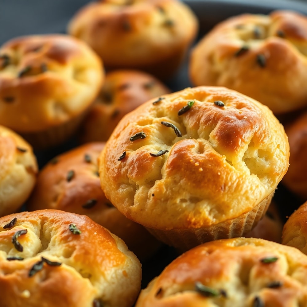 Garlic Rosemary Focaccia Muffins